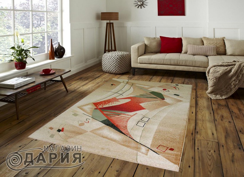 Тъкан персийски килим Blue stones 1790_beige-terra